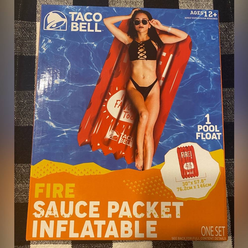 Taco Bell Fire Inflatable Pool Float Beach Lounge NIB